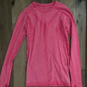 LULULEMON HOT PINK PATTERNED ATHLETIC LONG SLEEVE